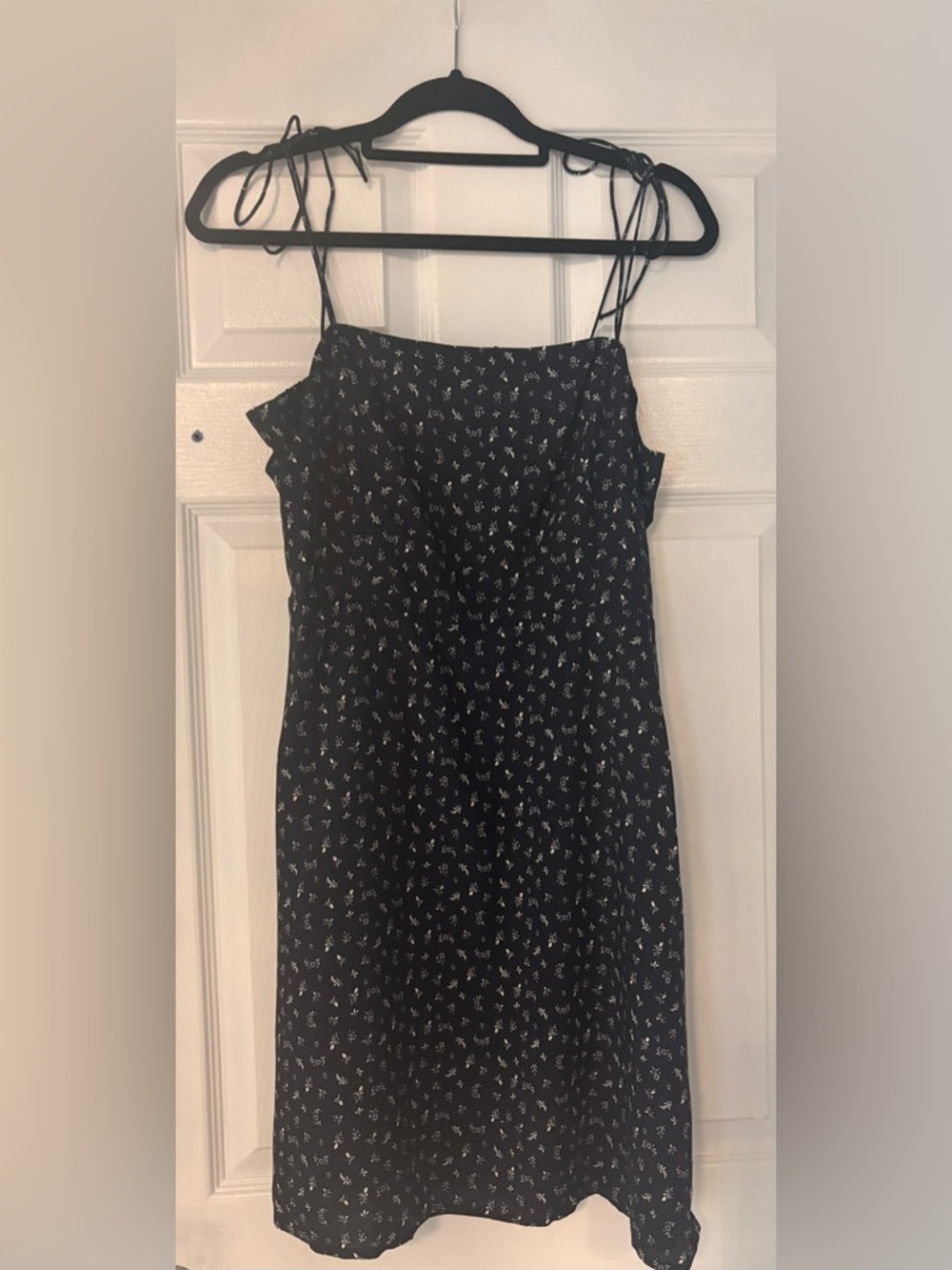 Old Navy Navy Floral Midi Dress | Smocked Back | Spaghetti Strap | Size Large